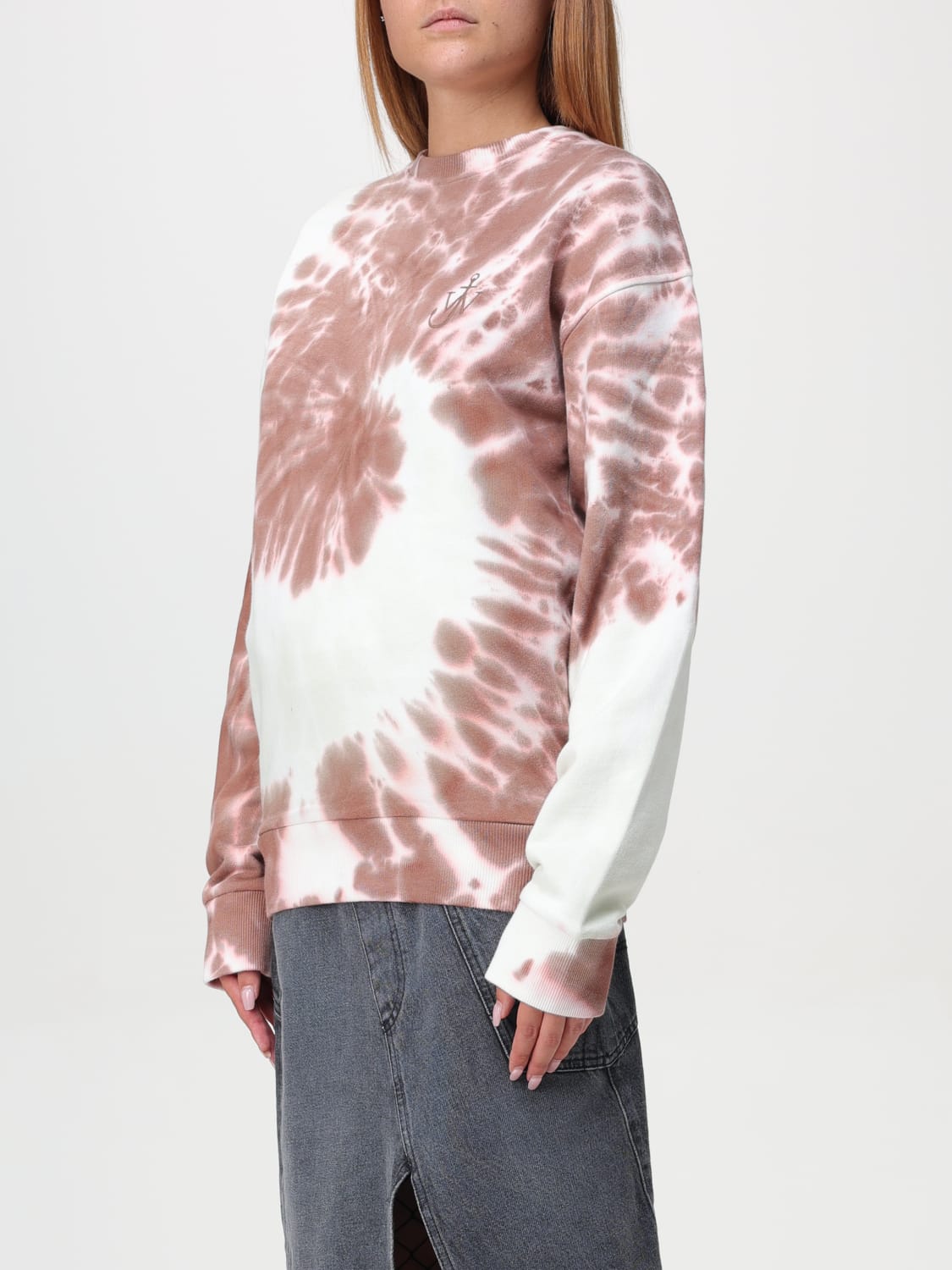 JW ANDERSON FELPA: Felpa a girocollo tie-dye Jw Anderson, Marrone - Img 4