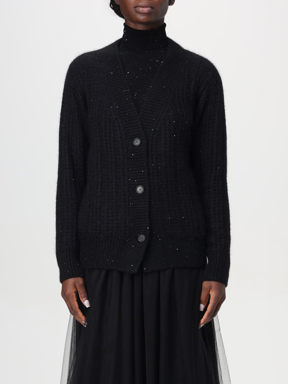 FABIANA FILIPPI CARDIGAN: Sweater woman Fabiana Filippi, Black - Img 1