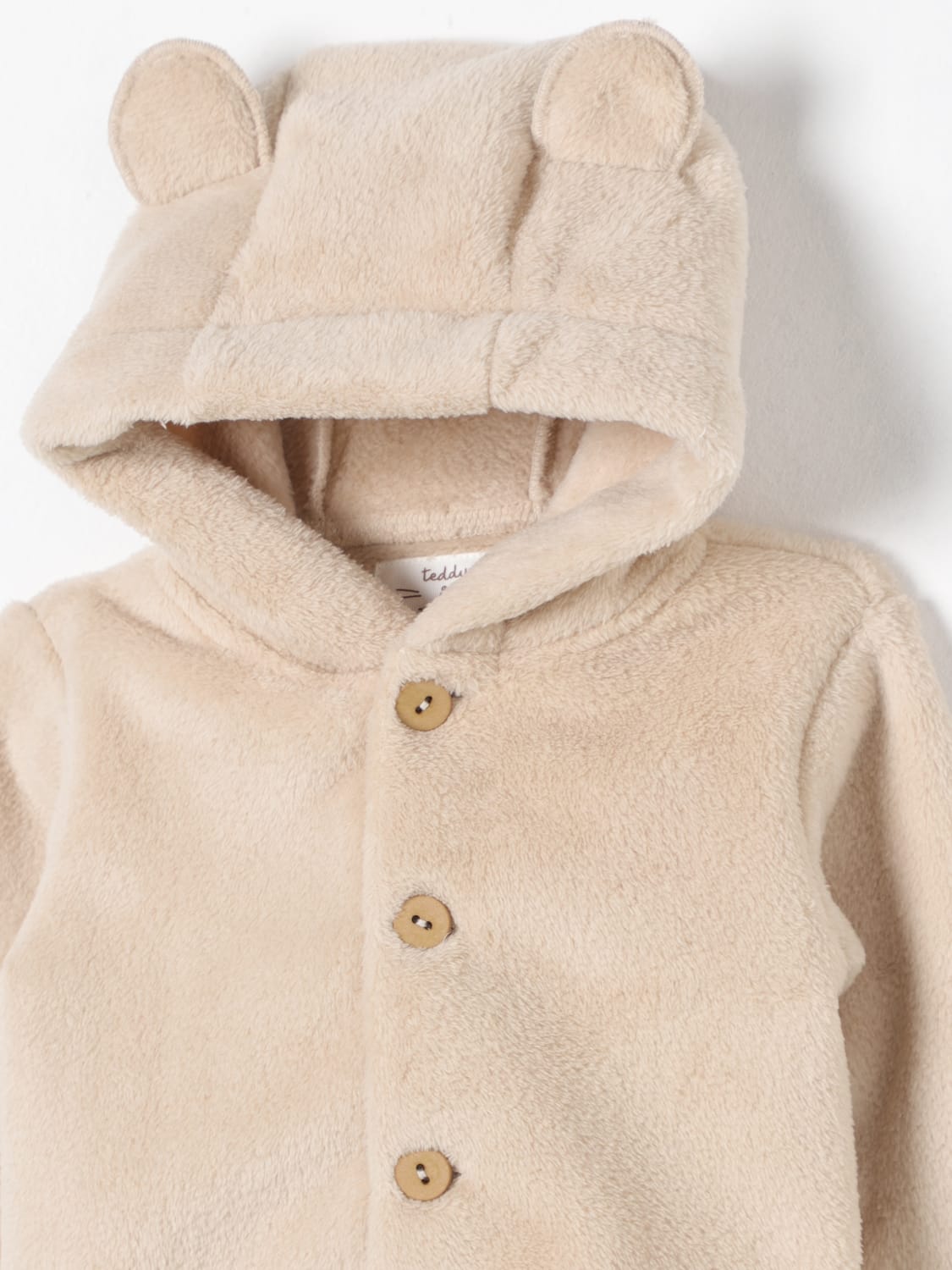 TEDDY & MINOU CAPPOTTO: Giacca in pile con cappuccio Teddy & Minou, Beige - Img 3