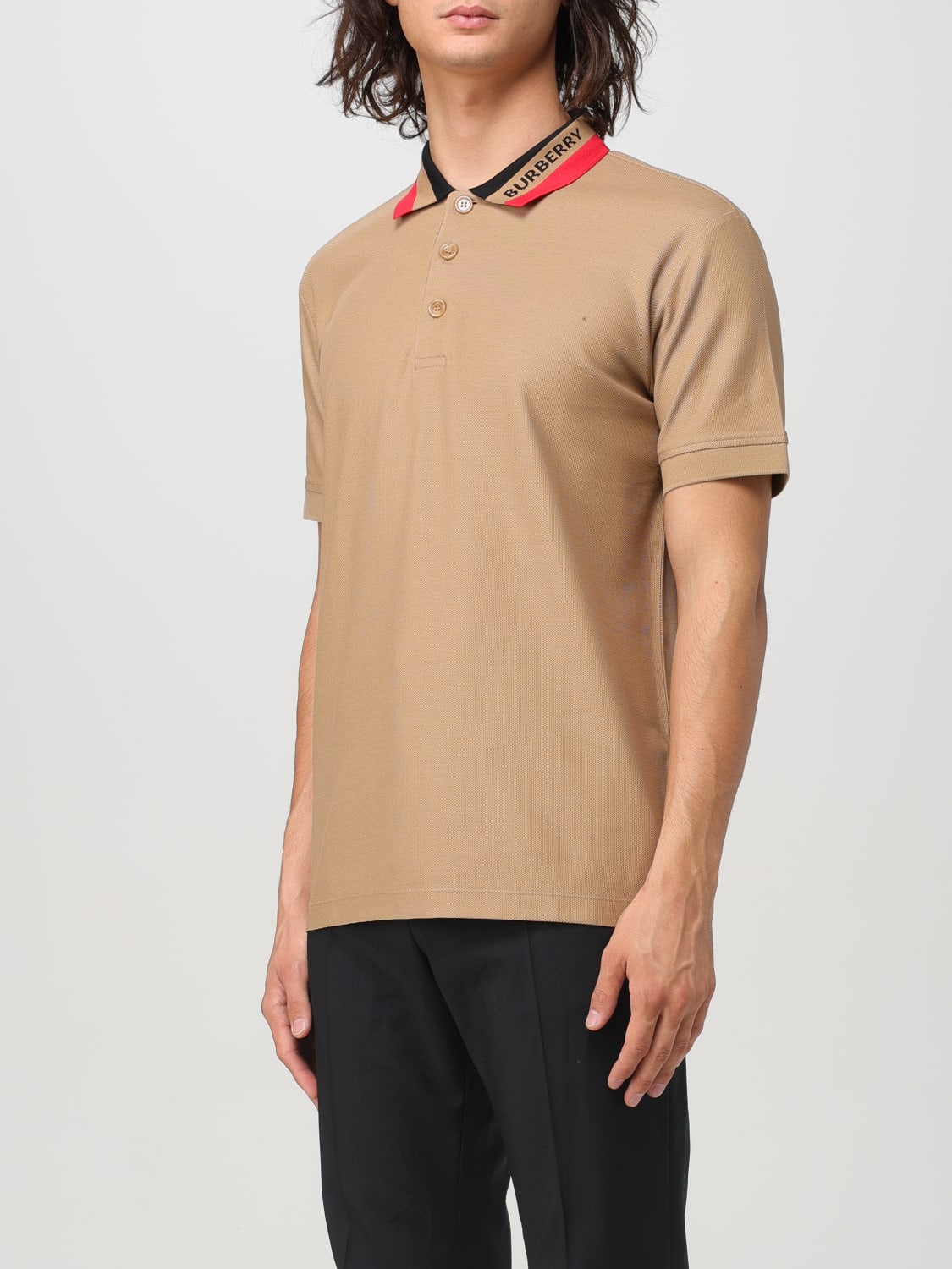 BURBERRY POLO SHIRT: Polo shirt men Burberry, Camel - Img 4