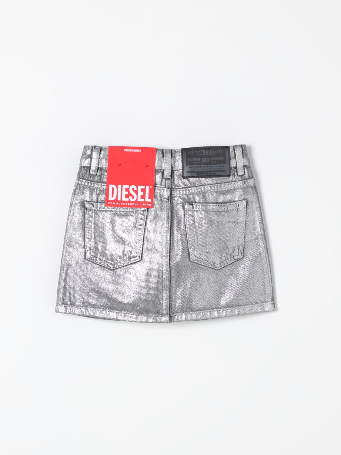 DIESEL 스커트: 스커트 남아 Diesel, 실버 - Img 2