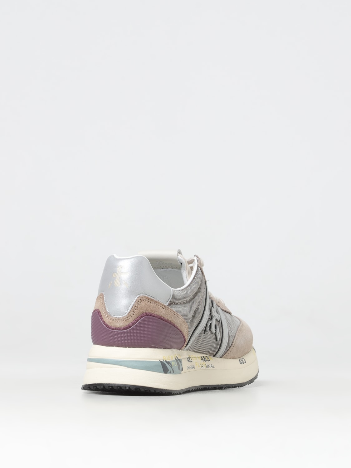 PREMIATA SNEAKERS: Sneakers Conny Premiata in pelle e mesh , Grigio - Img 3