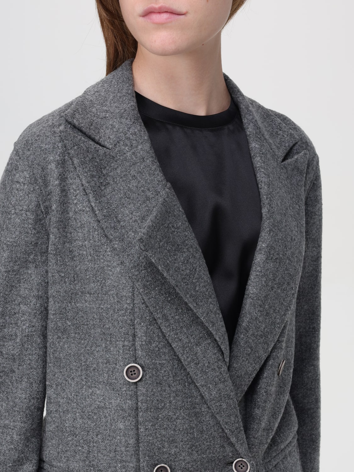 アウターその他 EMPORIO ARMANI Woman Blazer Grey EW000082AF10240 S8077 Emporio Armani Outlet: Jacket woman - Grey | Emporio Armani