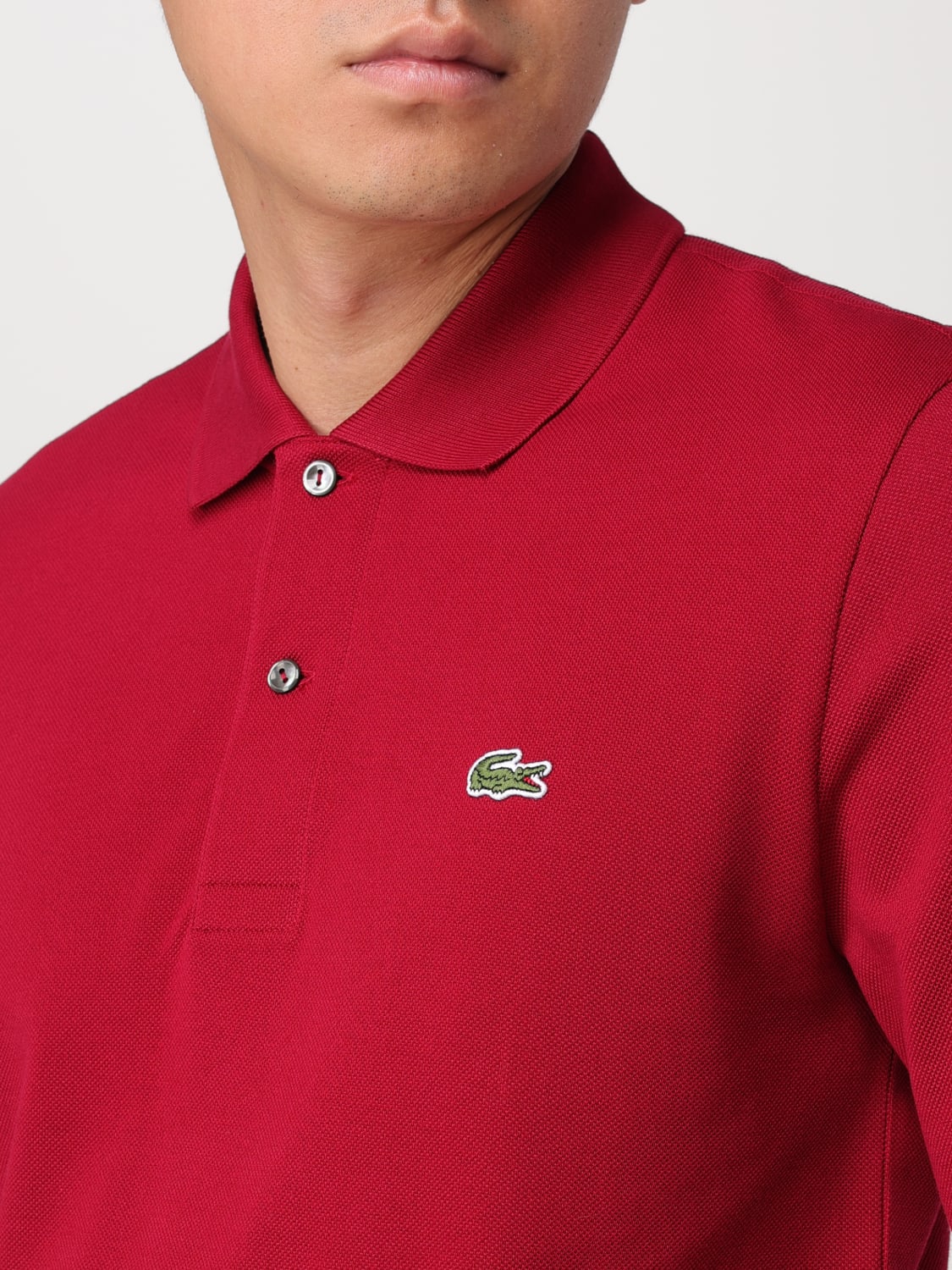 LACOSTE POLO: Polo Lacoste in cotone con logo , Bordeaux - Img 3