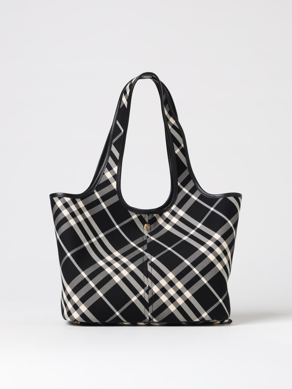 Giglio Borsa Check Burberry in twill e pelle