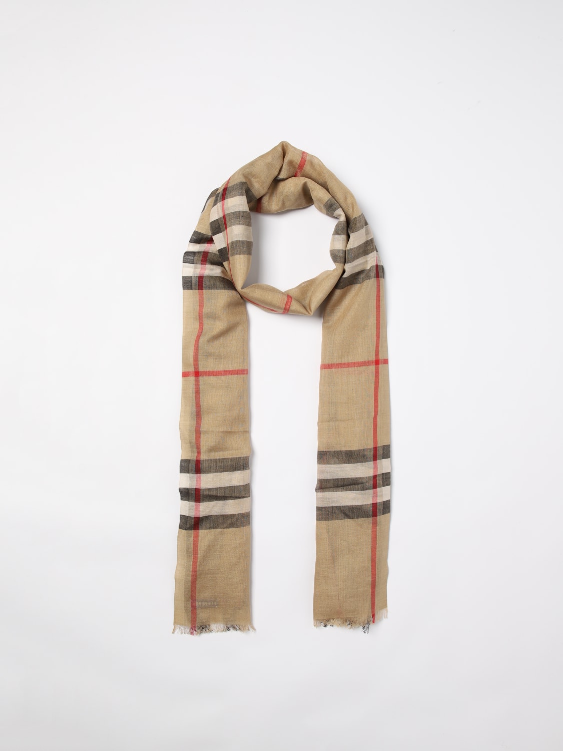 BURBERRY SCARF: Scarf woman Burberry, Beige - Img 2