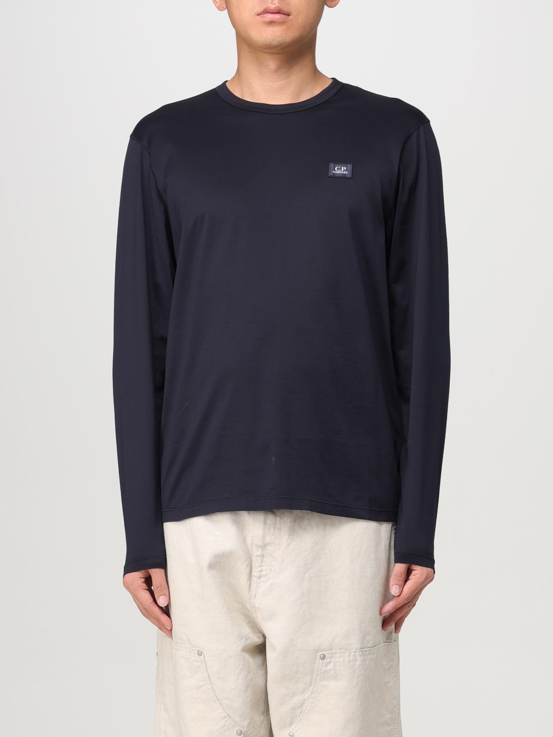 C.P. COMPANY SWEATER: C.P. Company cotton long-sleeve t-shirt, Blue - Img 1