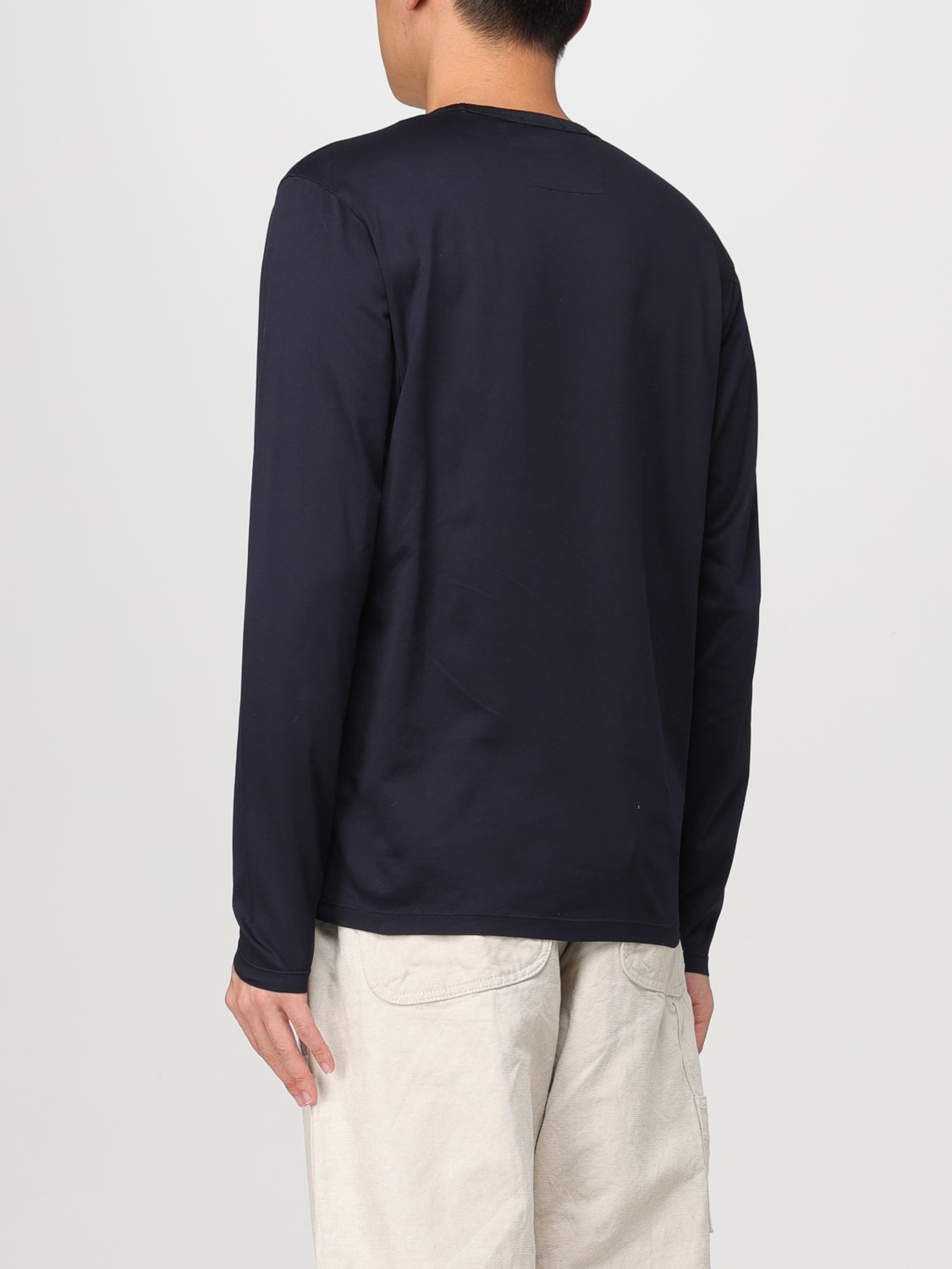 C.P. COMPANY SWEATER: C.P. Company cotton long-sleeve t-shirt, Blue - Img 2