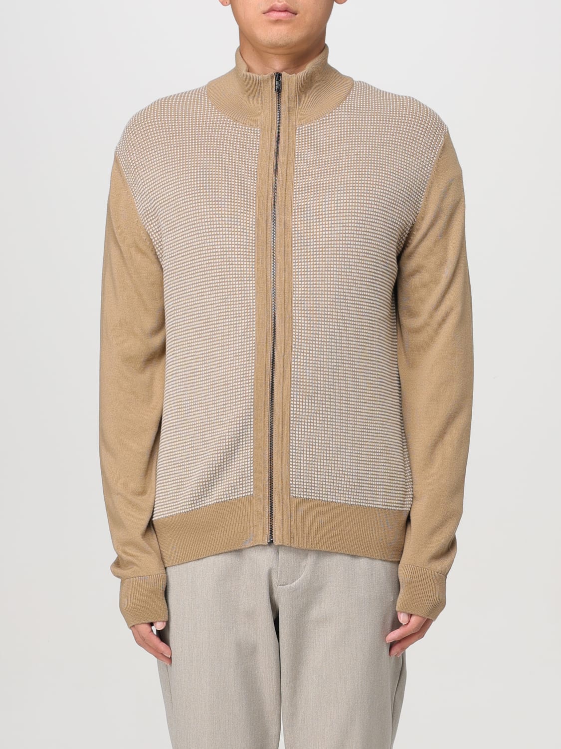 BOSS CARDIGAN: Cardigan men Boss, Beige - Img 1