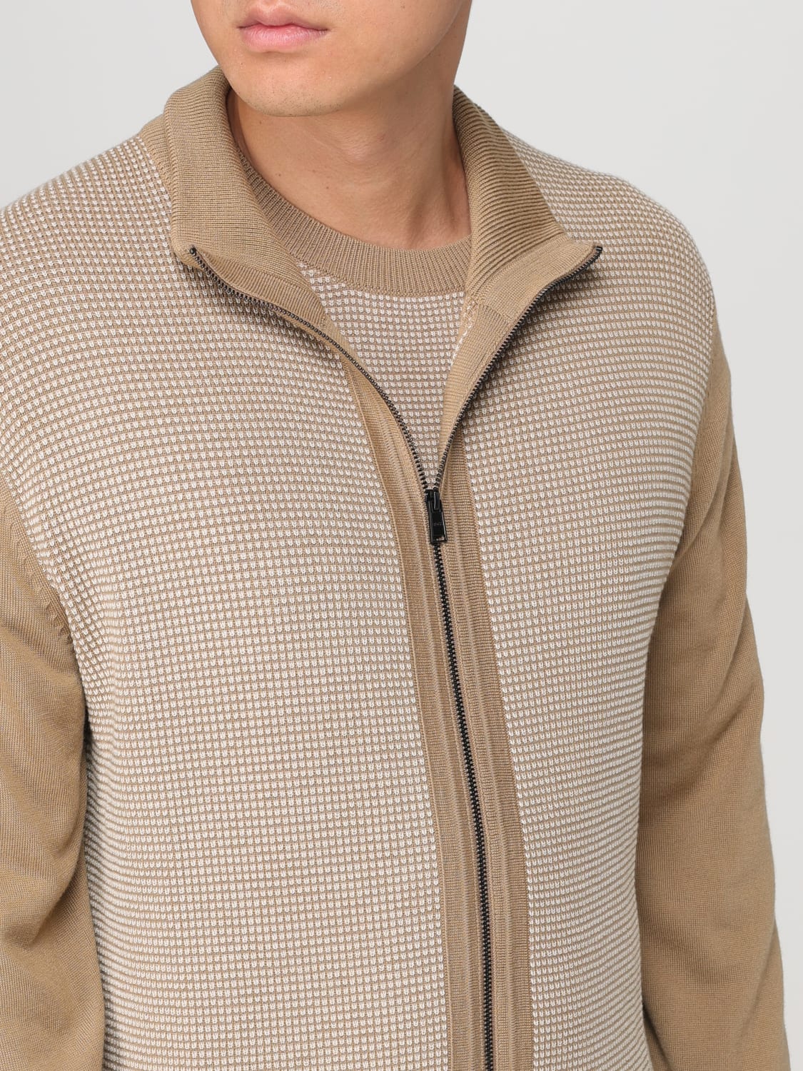 BOSS CARDIGAN: Cardigan men Boss, Beige - Img 4