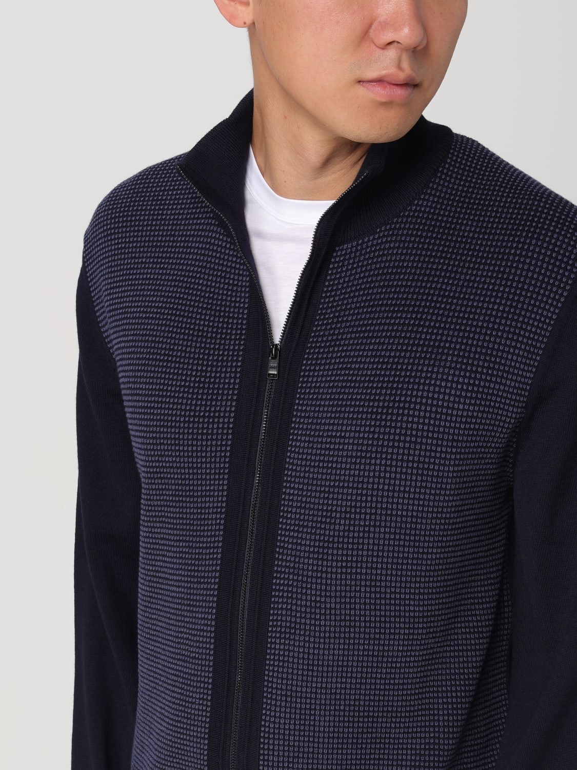 BOSS CARDIGAN: Cardigan homme Boss, Bleu Marine - Img 4