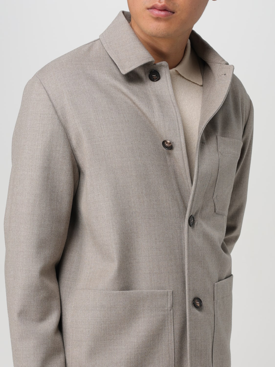 INCOTEX GIACCA: Giacca camicia Incotex, Beige - Img 4