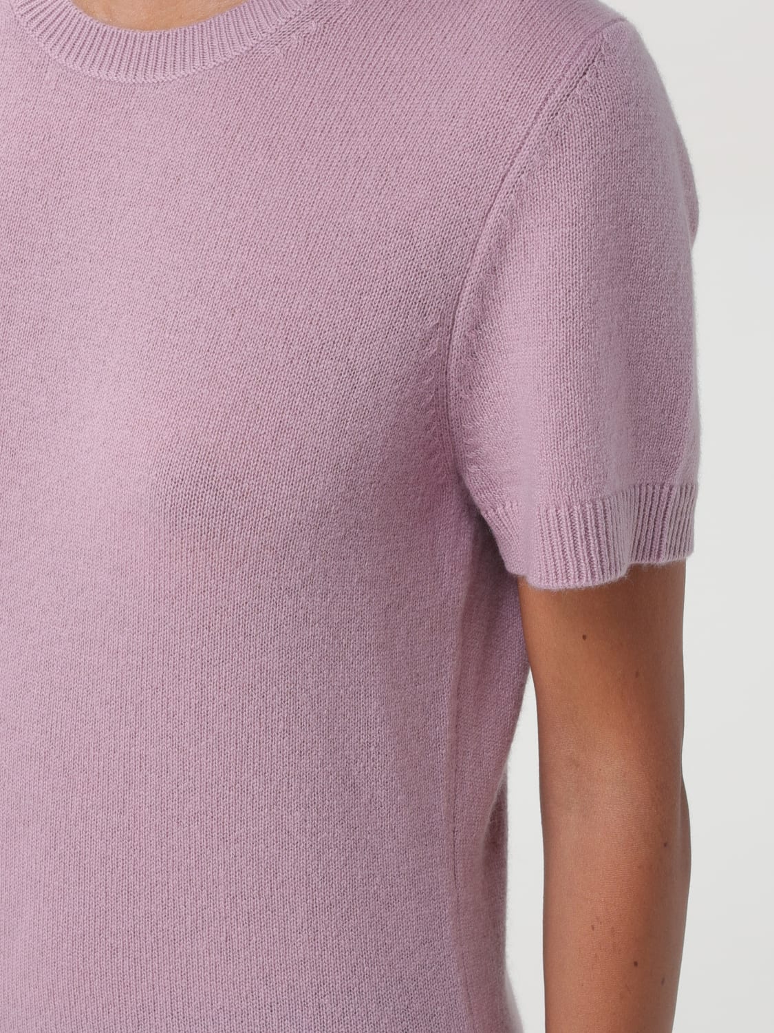 ALLUDE MAGLIA: Maglia basic a maniche corte Allude, Rosa - Img 3