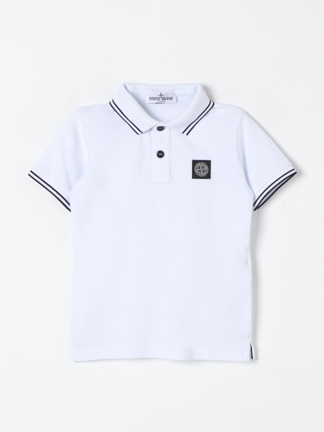 STONE ISLAND JUNIOR T shirt kids White Stone Island Junior polo shirt 811621348 online at GIGLIO.COM