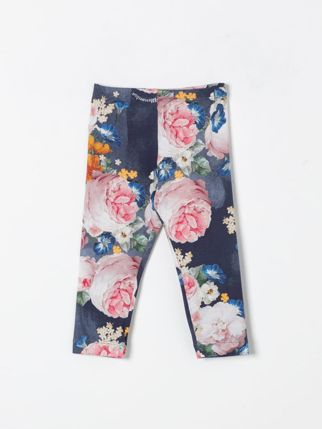 MONNALISA PANTALONE: Leggings a fantasia floreale Monnalisa, Blue - Img 1