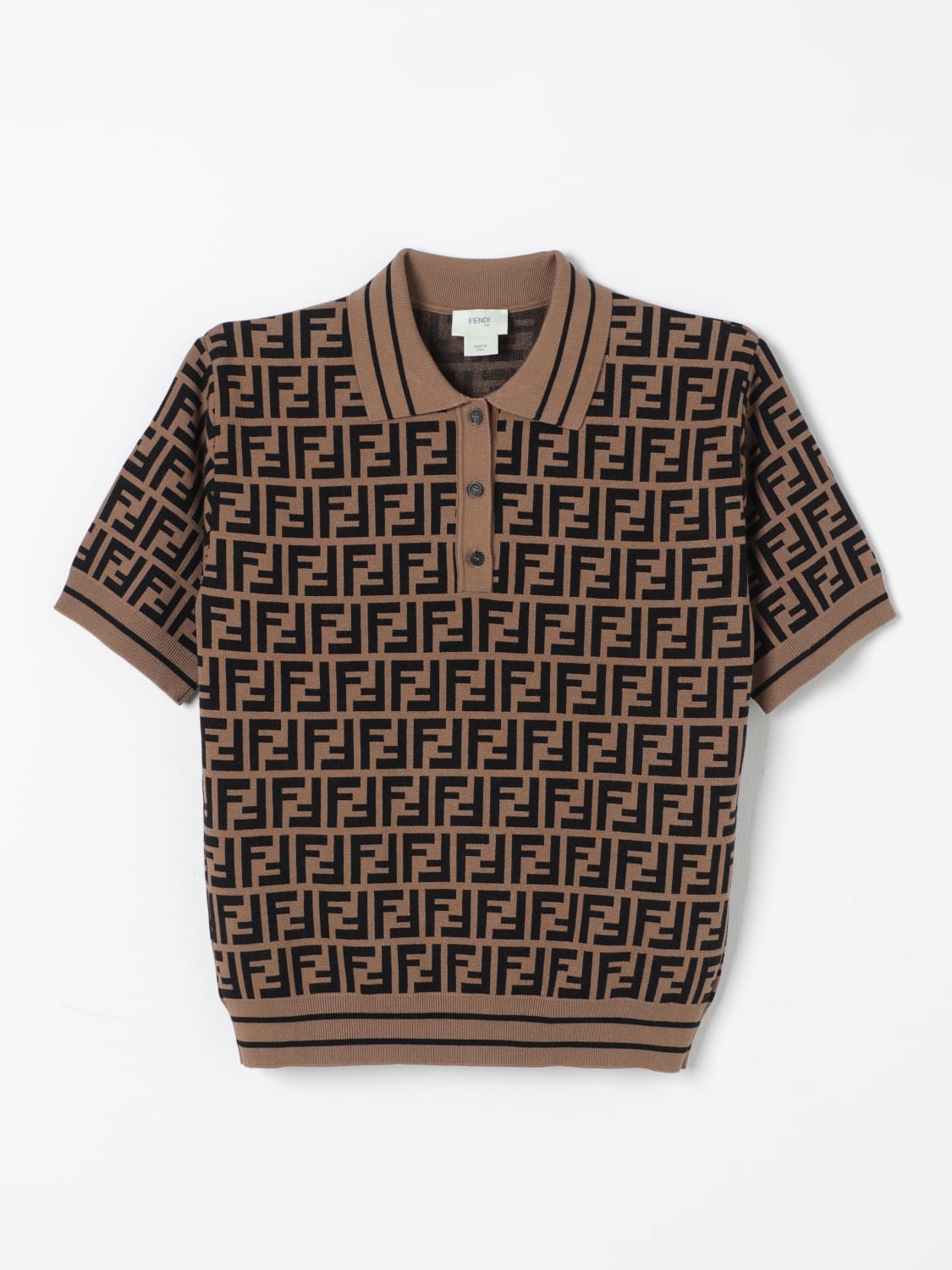 FENDI POLO SHIRT: Sweater kids Fendi, Tobacco - Img 1