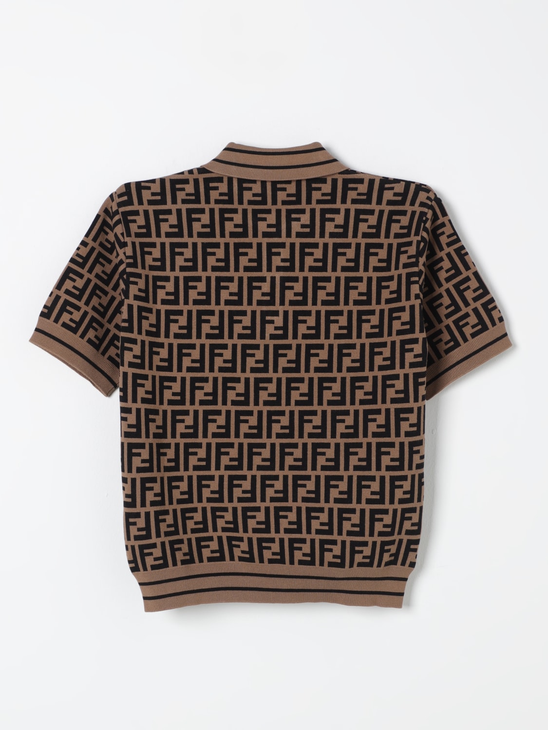 FENDI POLO SHIRT: Sweater kids Fendi, Tobacco - Img 2