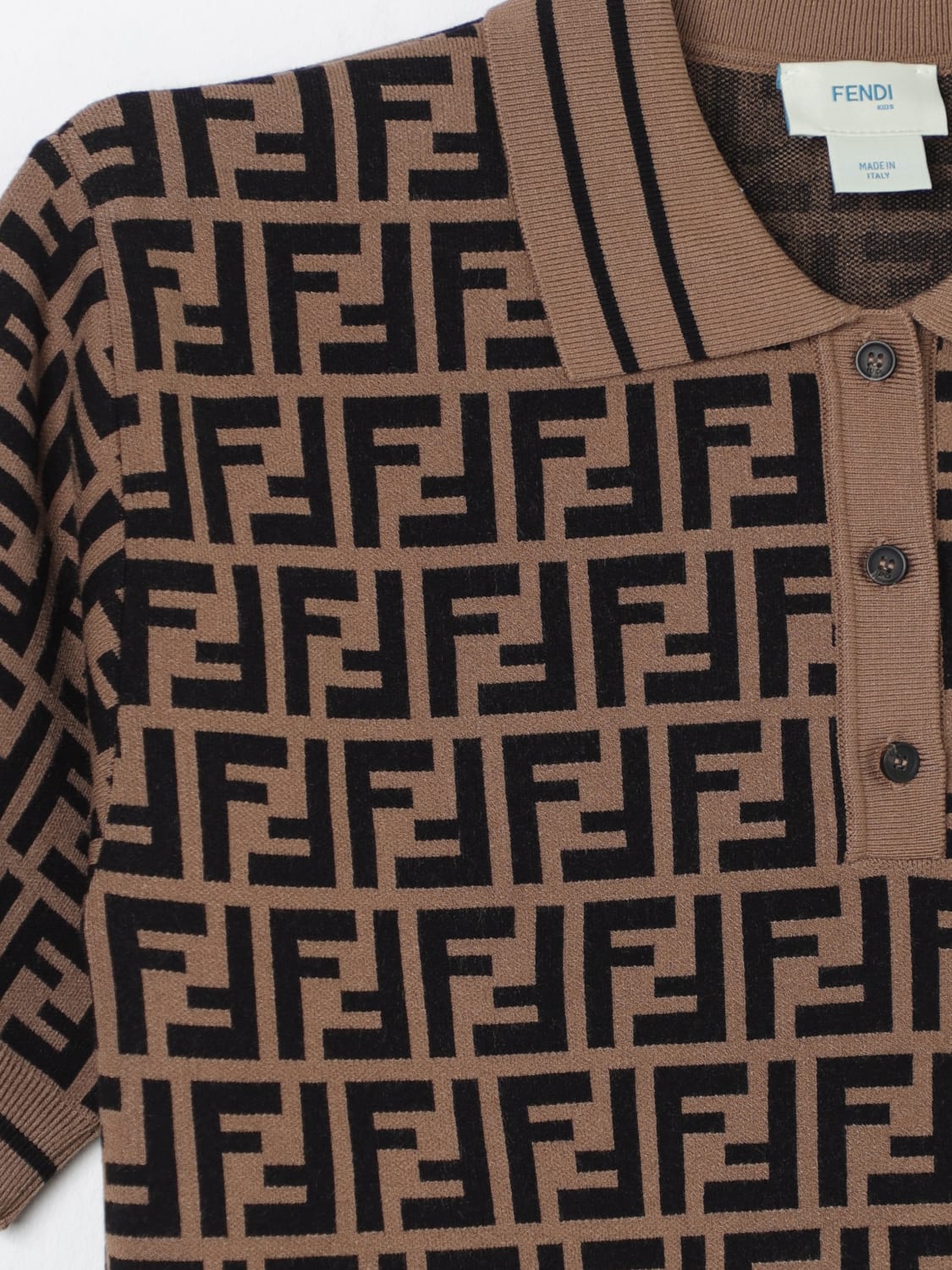 FENDI POLO SHIRT: Sweater kids Fendi, Tobacco - Img 3