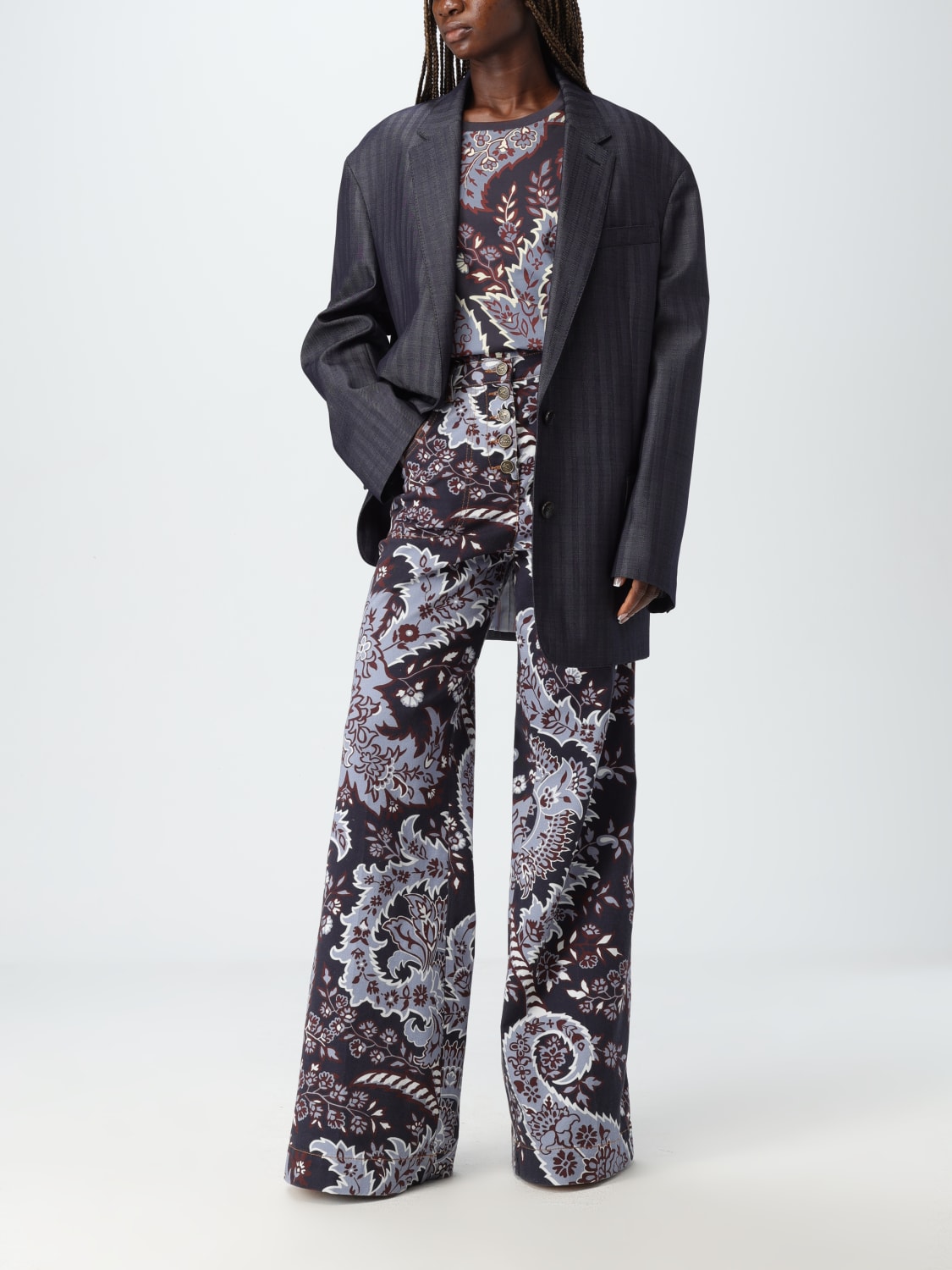 ETRO 西服外套: 西服外套 女士 Etro, 灰色 - Img 2