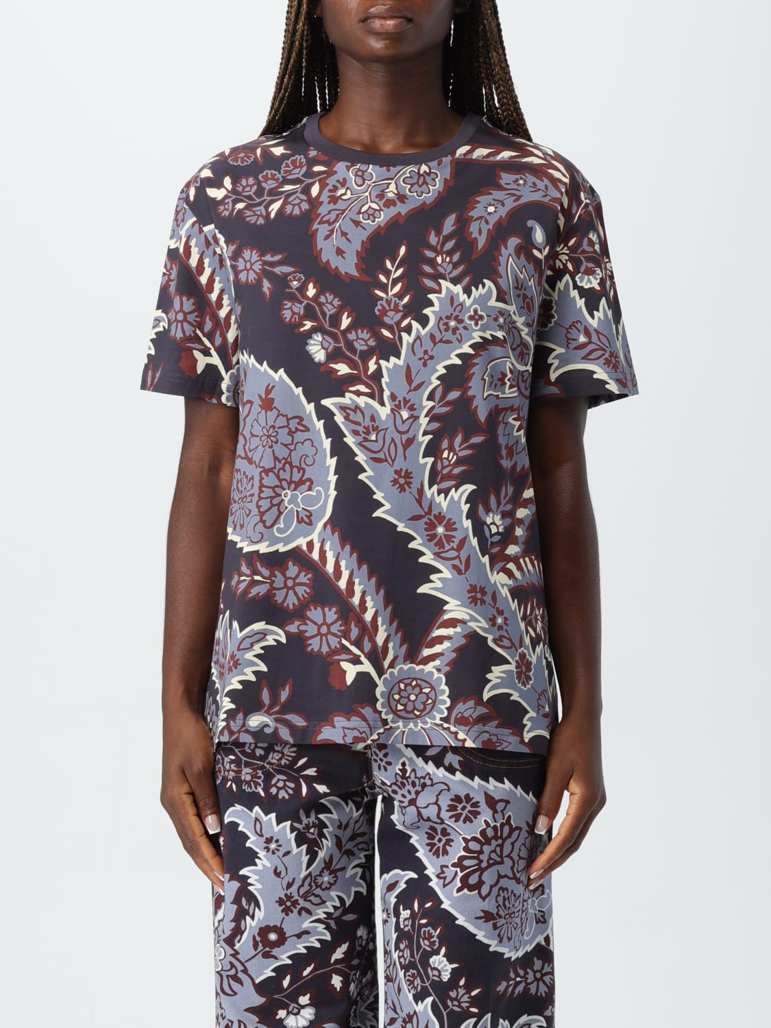 Giglio T-shirt Etro in cotone con stampa jacquard