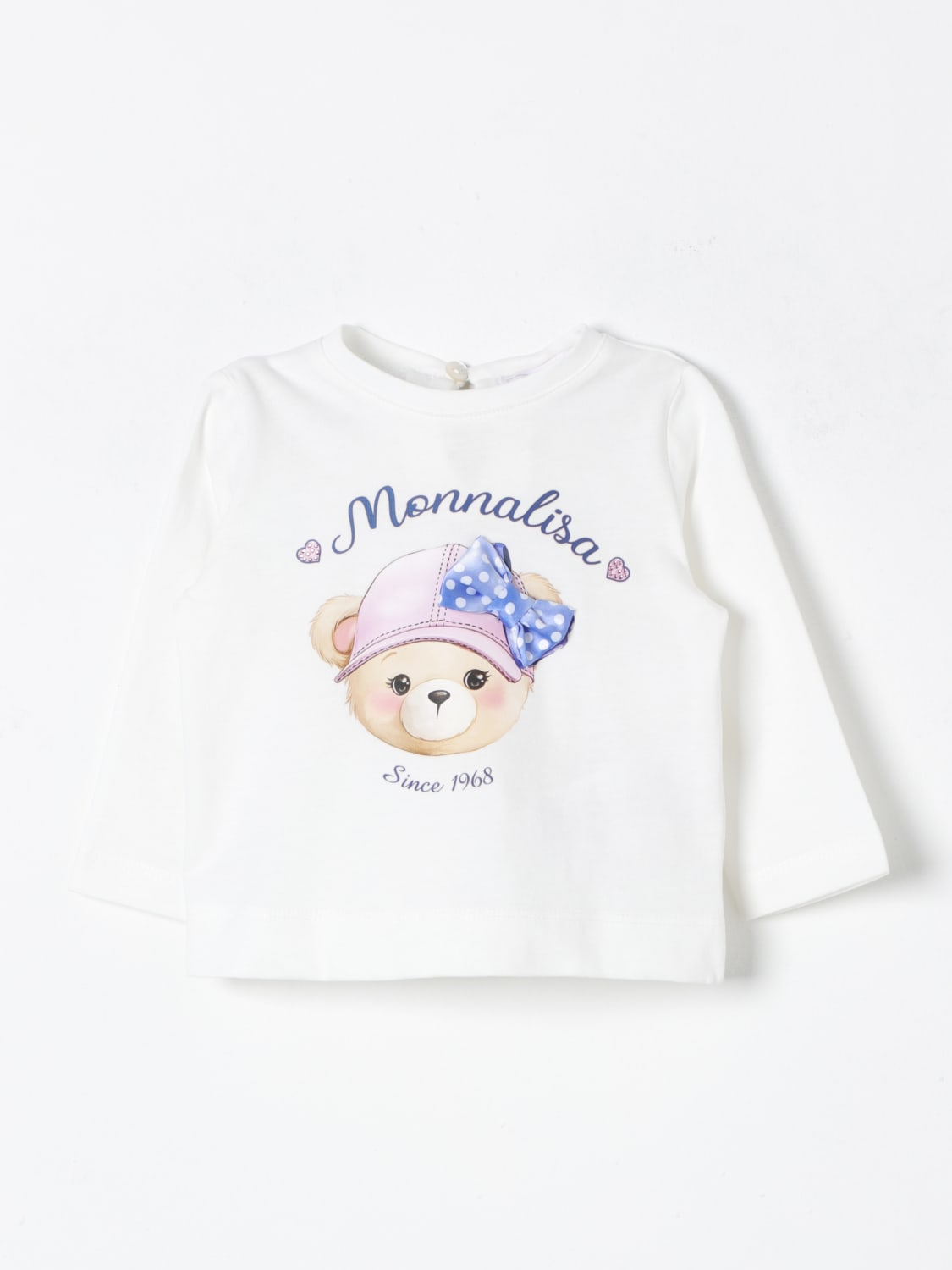 MONNALISA T-SHIRT: T-shirt in cotone Monnalisa con stampa bear, Panna - Img 1