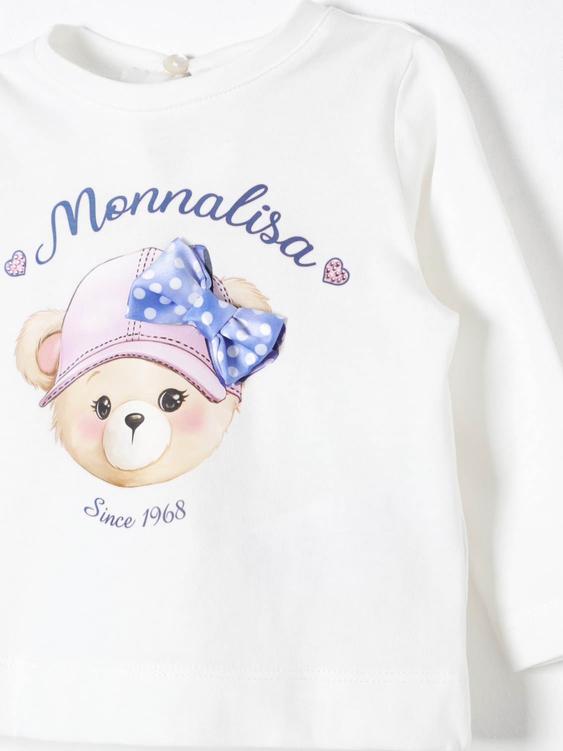 MONNALISA T-SHIRT: T-shirt in cotone Monnalisa con stampa bear, Panna - Img 3