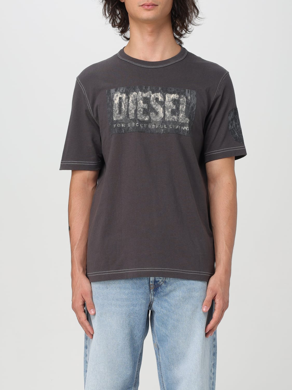 Giglio T-shirt in cotone con logo Diesel