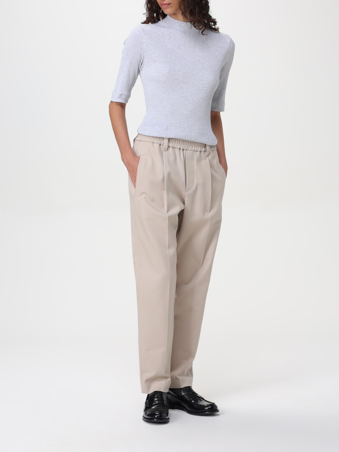 BRUNELLO CUCINELLI PANTS: Pants woman Brunello Cucinelli, Sand - Img 2