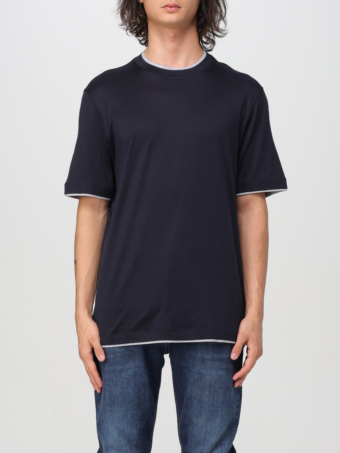 BRUNELLO CUCINELLI T-SHIRT: T-shirt men Brunello Cucinelli, Navy - Img 1