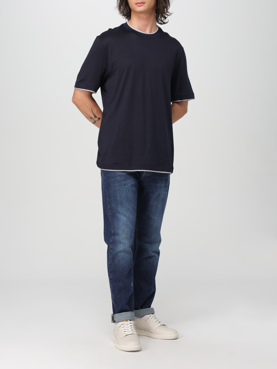 BRUNELLO CUCINELLI T-SHIRT: T-shirt men Brunello Cucinelli, Navy - Img 2