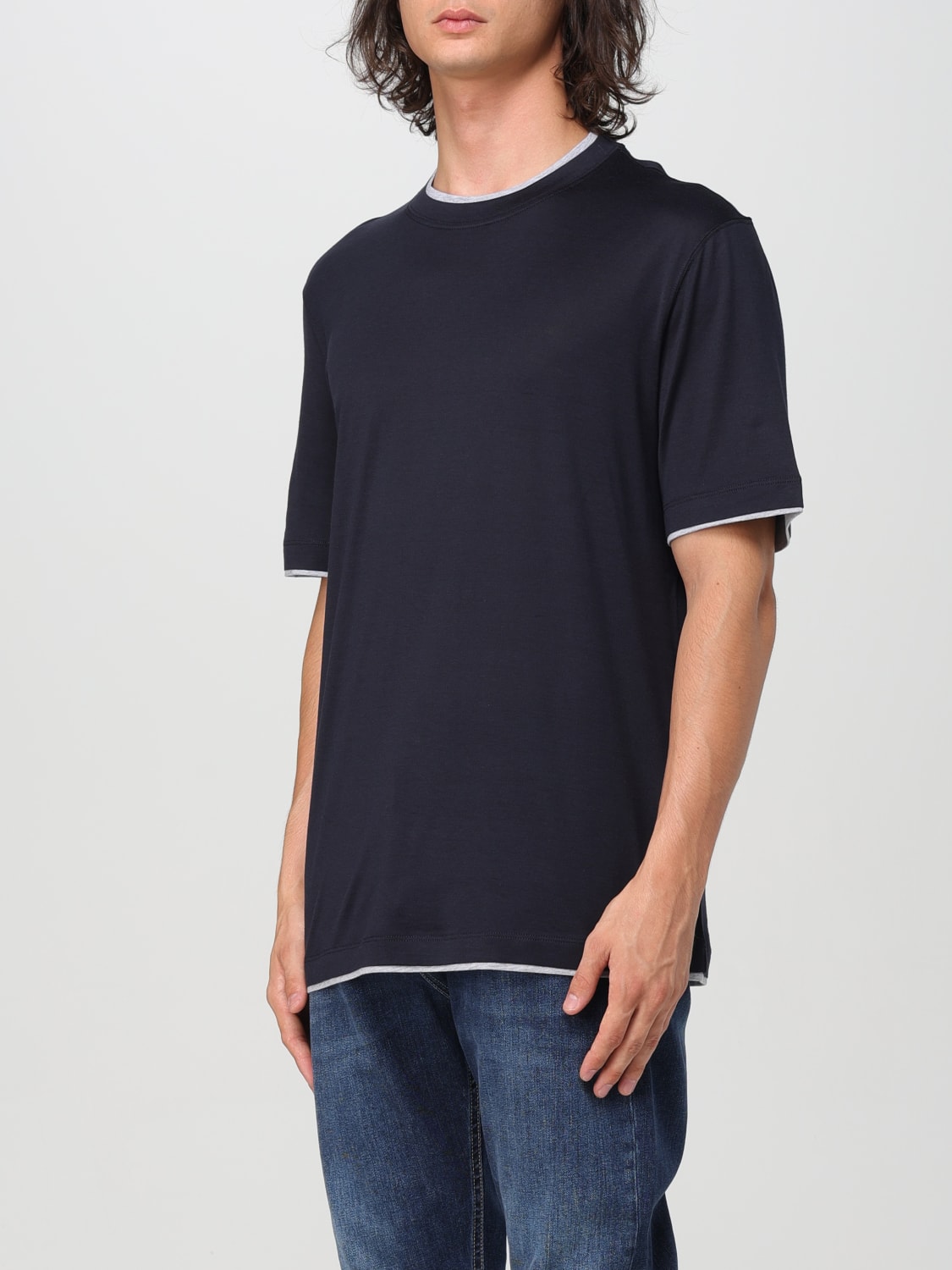 BRUNELLO CUCINELLI T-SHIRT: T-shirt men Brunello Cucinelli, Navy - Img 4