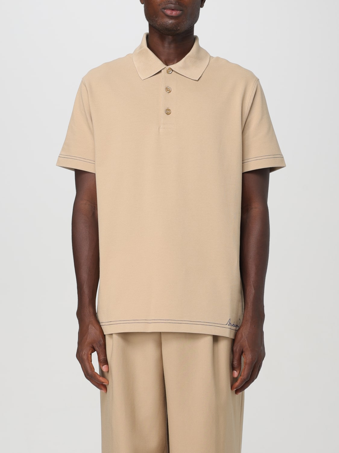 BURBERRY POLO SHIRT: T-shirt men Burberry, Beige - Img 1