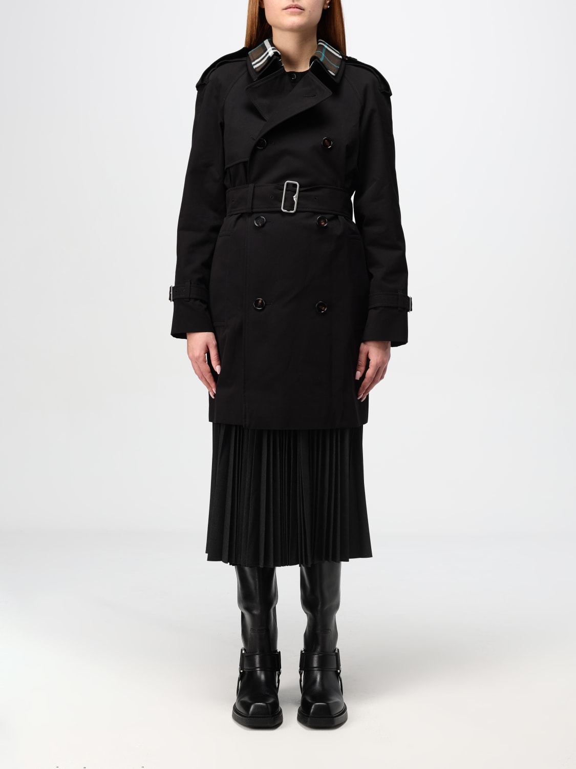 Black burberry fashion coat