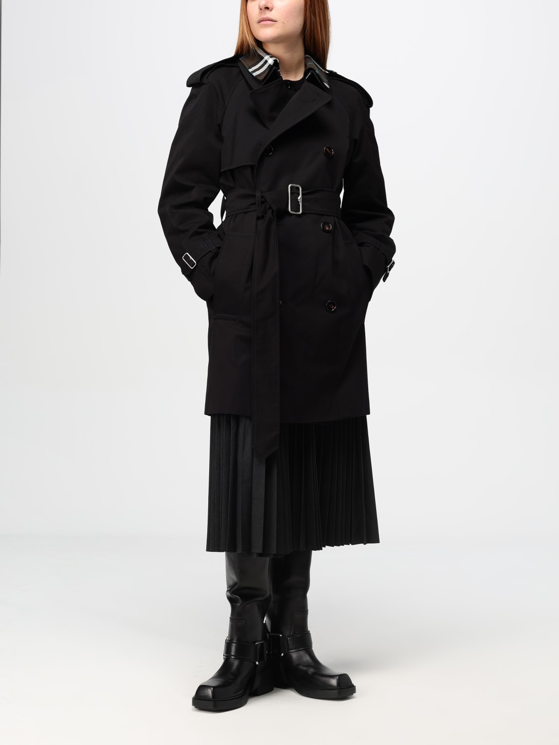 BURBERRY TRENCH COAT: Coat woman Burberry, Black - Img 2