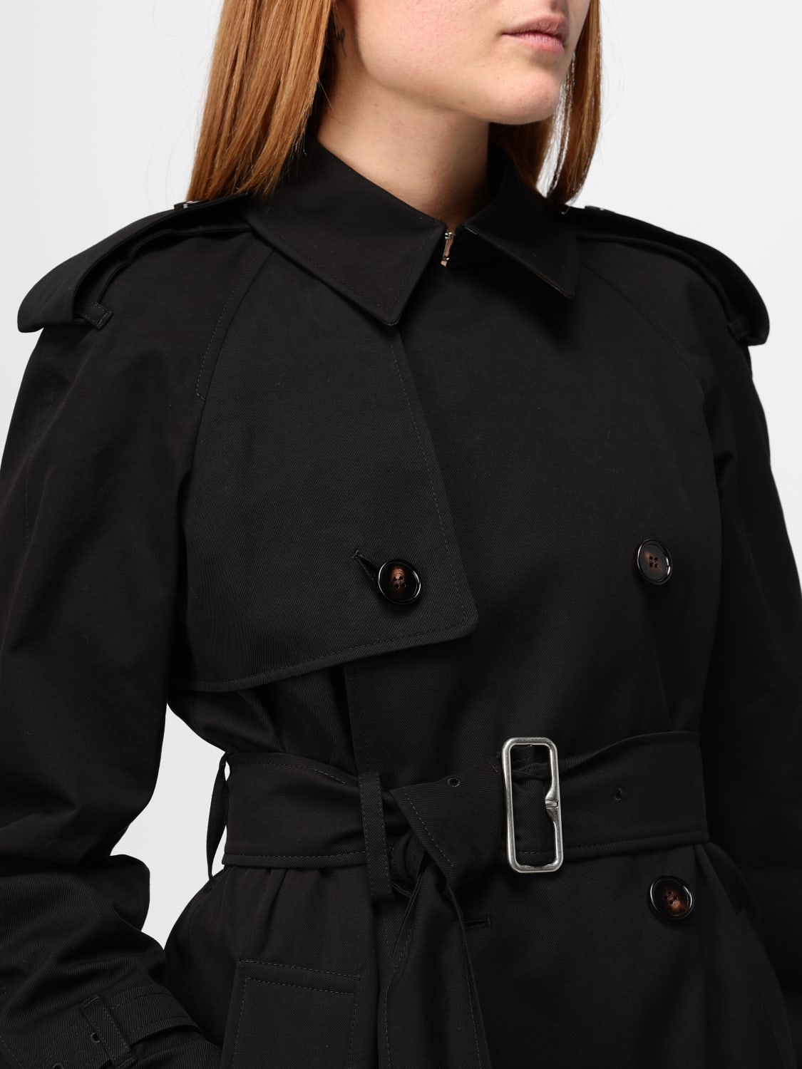 BURBERRY TRENCH COAT: Coat woman Burberry, Black - Img 5