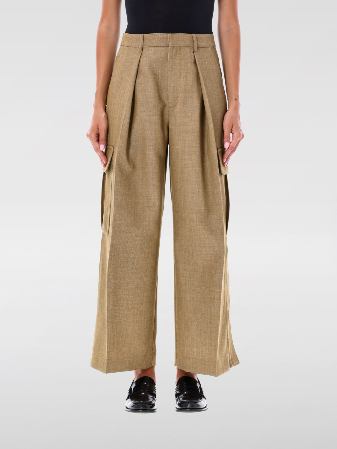 BURBERRY PANTS: Pants woman Burberry, Beige - Img 1