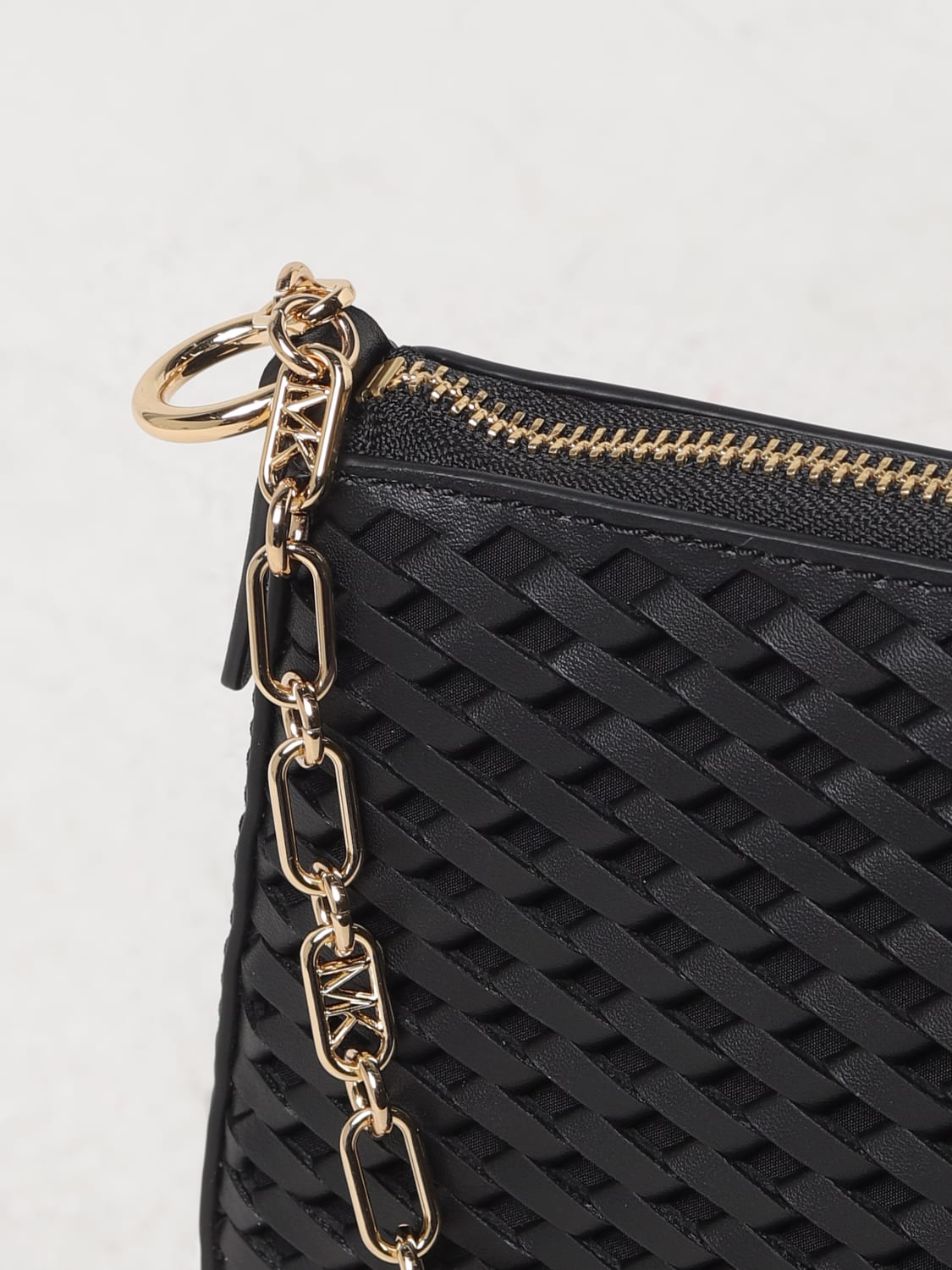 Michael kors black clutch with gold chain clearance