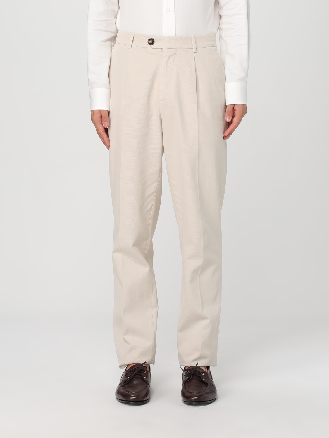 BRUNELLO CUCINELLI 裤子: 裤子 男士 Brunello Cucinelli, 米色 - Img 1