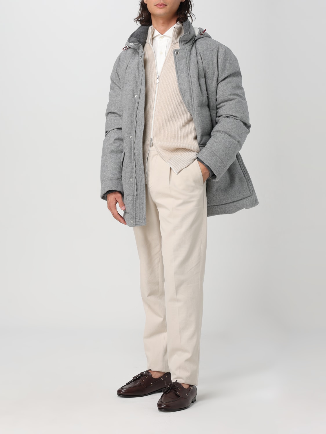 BRUNELLO CUCINELLI 裤子: 裤子 男士 Brunello Cucinelli, 米色 - Img 2