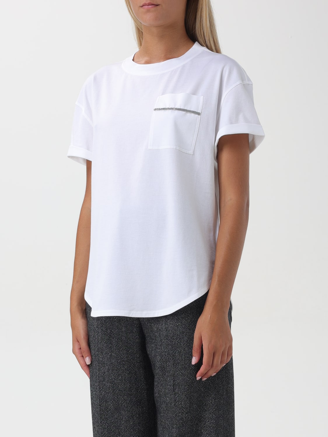 BRUNELLO CUCINELLI T-SHIRT: T-shirt in cotone Brunello Cucinelli, Bianco - Img 4