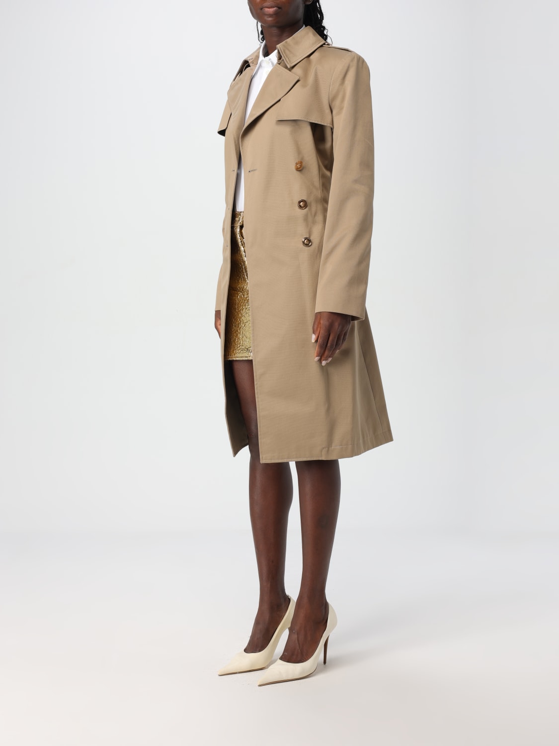 VERSACE TRENCH: Trench a doppiopetto Versace, Beige - Img 3