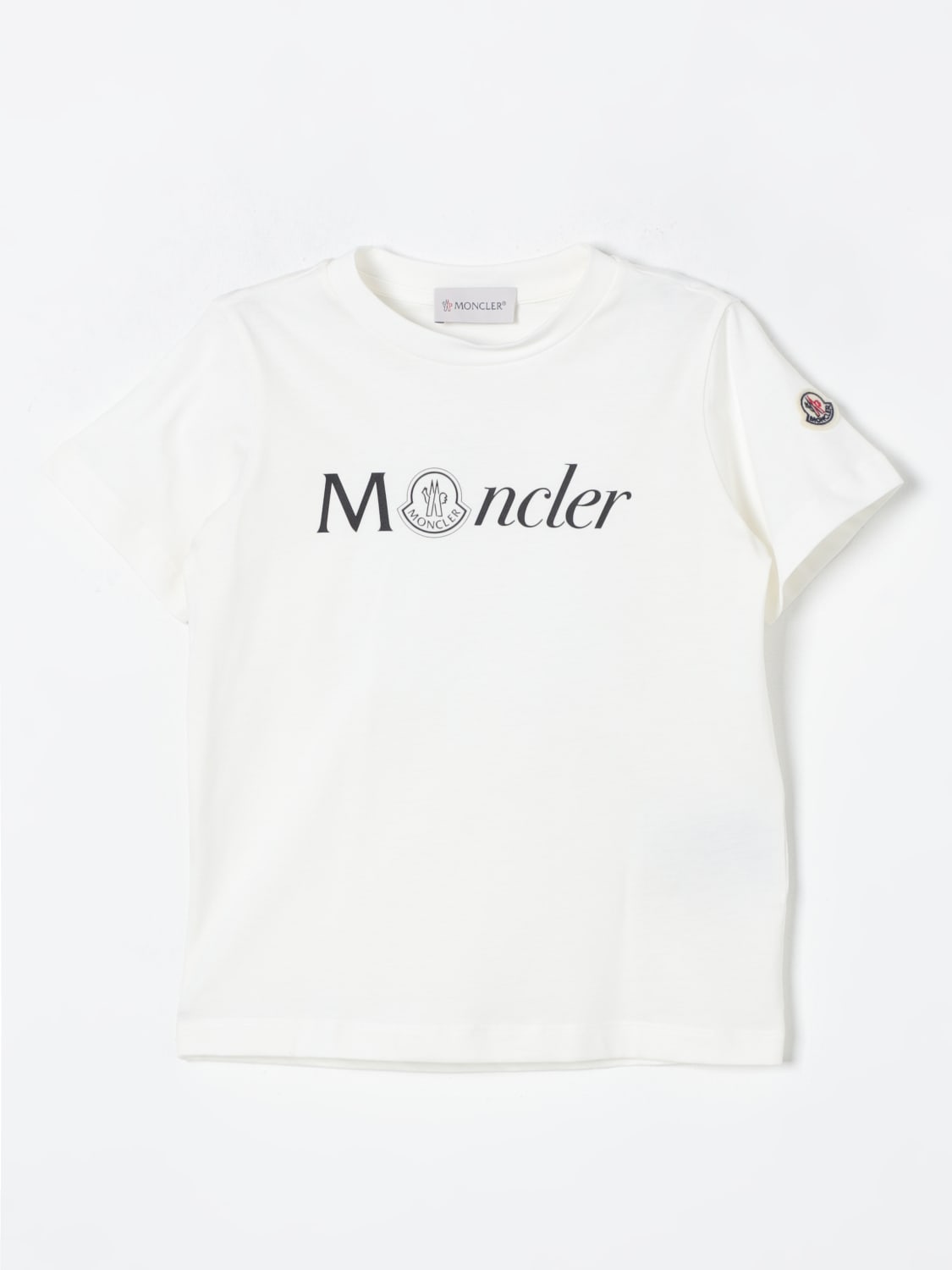 MONCLER T-SHIRT: T-shirt kinder Moncler, Beige - Img 1