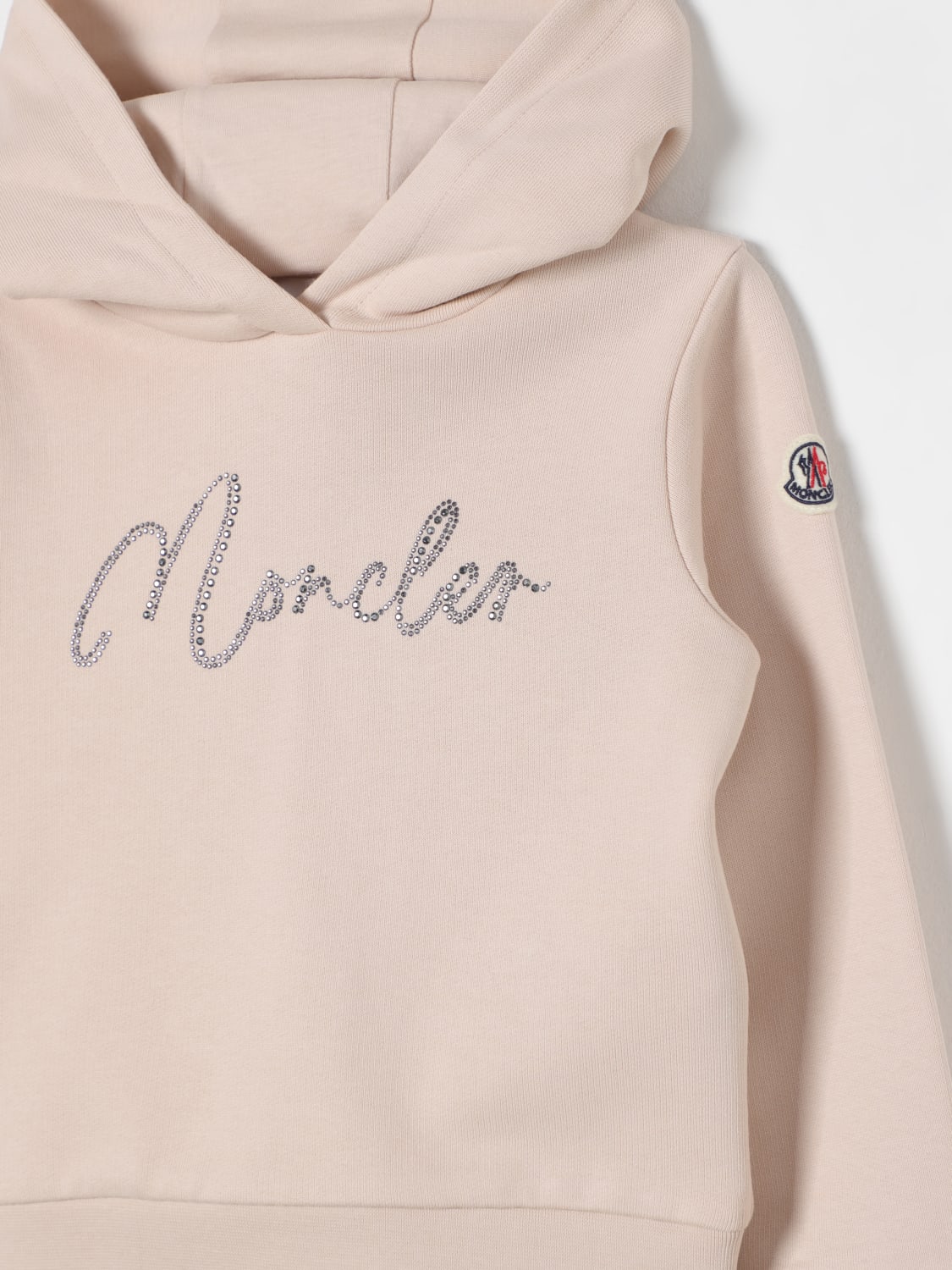 MONCLER MAGLIA: Felpa con cappuccio Moncler, Rosa - Img 3