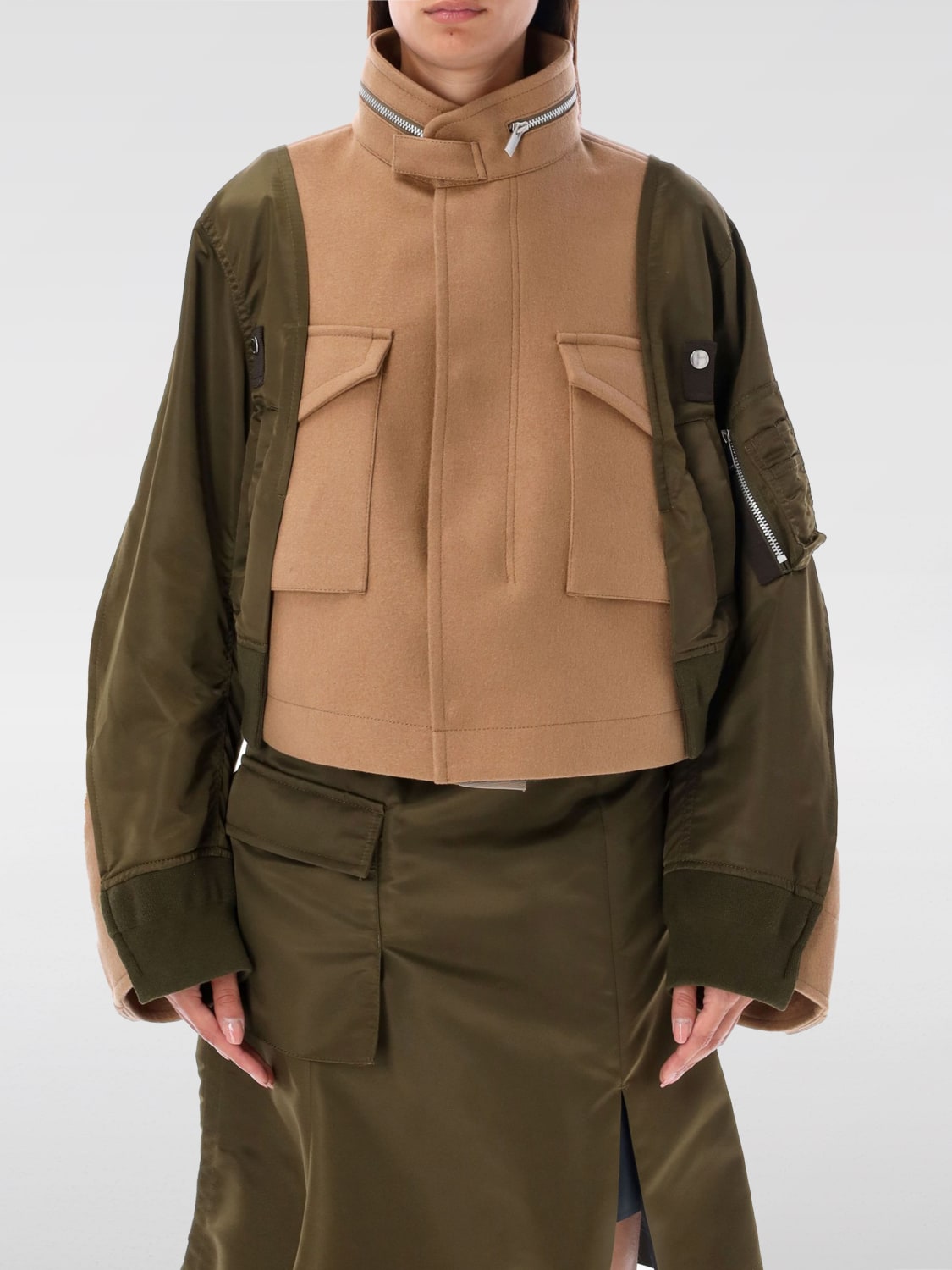 SACAI JACKET: Jacket woman Sacai, Beige - Img 1