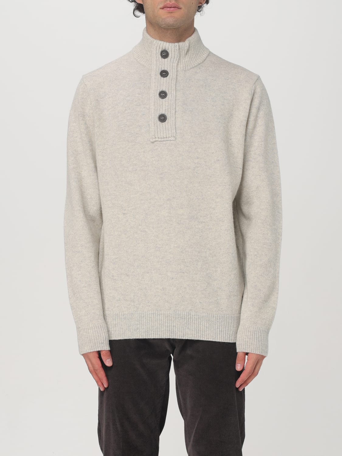 Barbour sweater mens white on sale