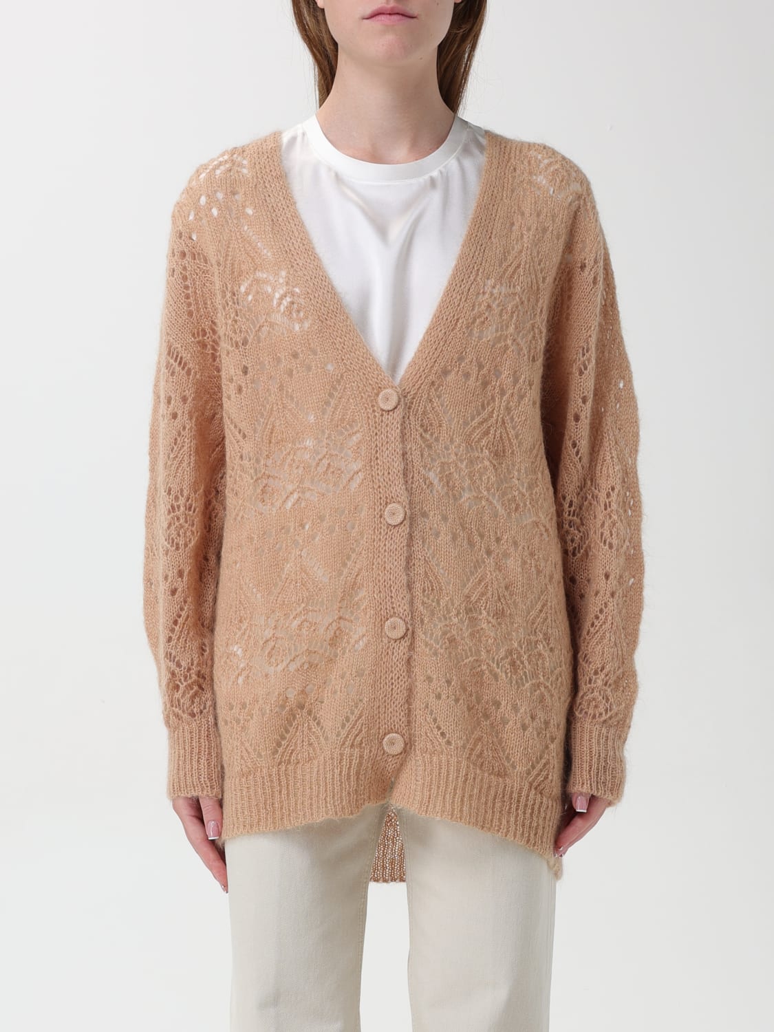 TWINSET CARDIGAN: Sweater woman Twinset, Beige - Img 1