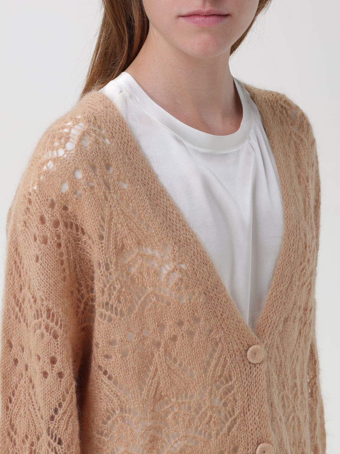 TWINSET CARDIGAN: Sweater woman Twinset, Beige - Img 3