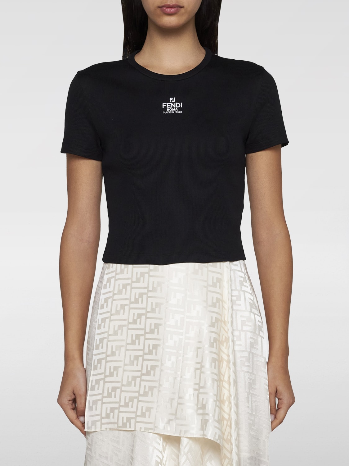 Giglio T-shirt Fendi in cotone stretch