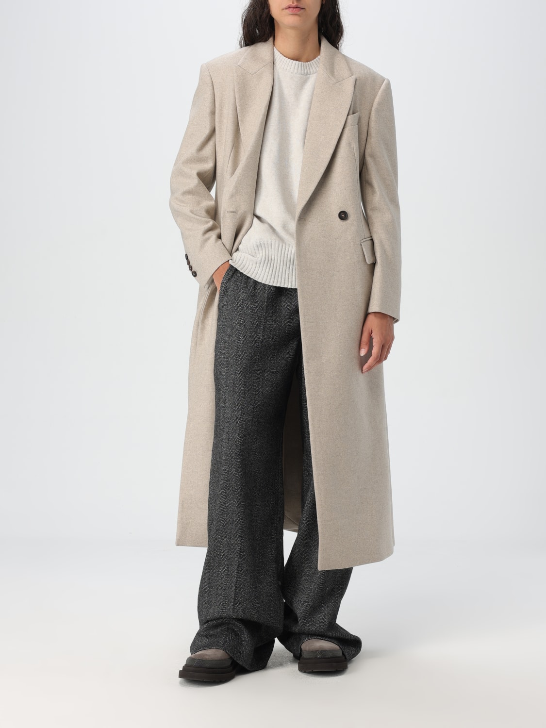 BRUNELLO CUCINELLI COAT: Coat woman Brunello Cucinelli, Beige - Img 2