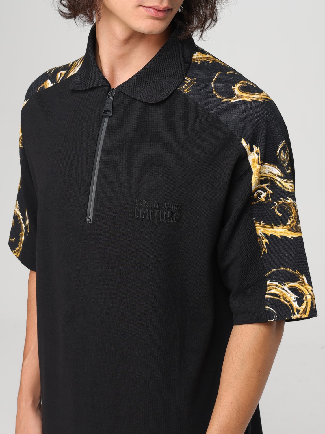 VERSACE JEANS COUTURE POLO SHIRT: Polo shirt men Versace Jeans Couture, Black - Img 3